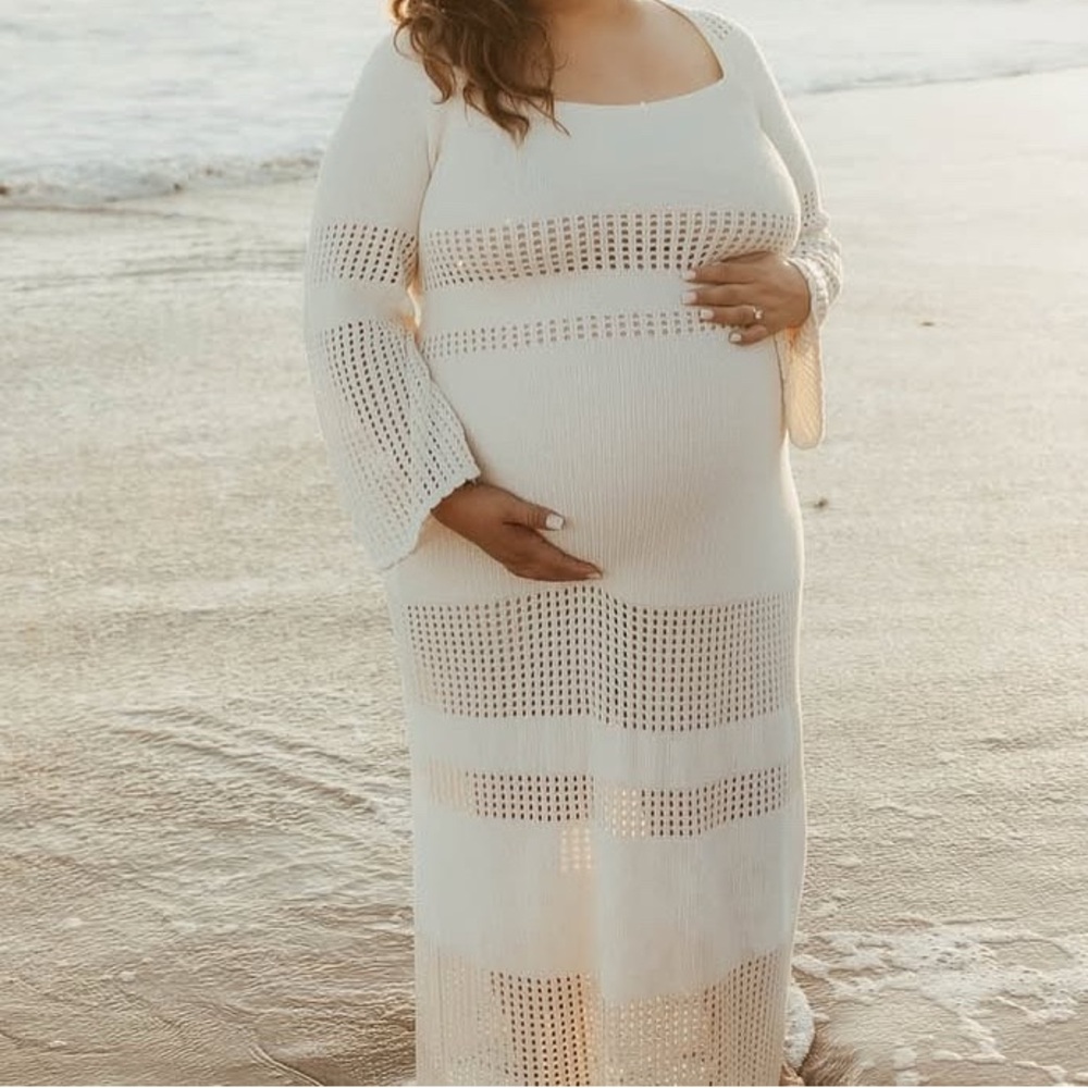Open knit dress.